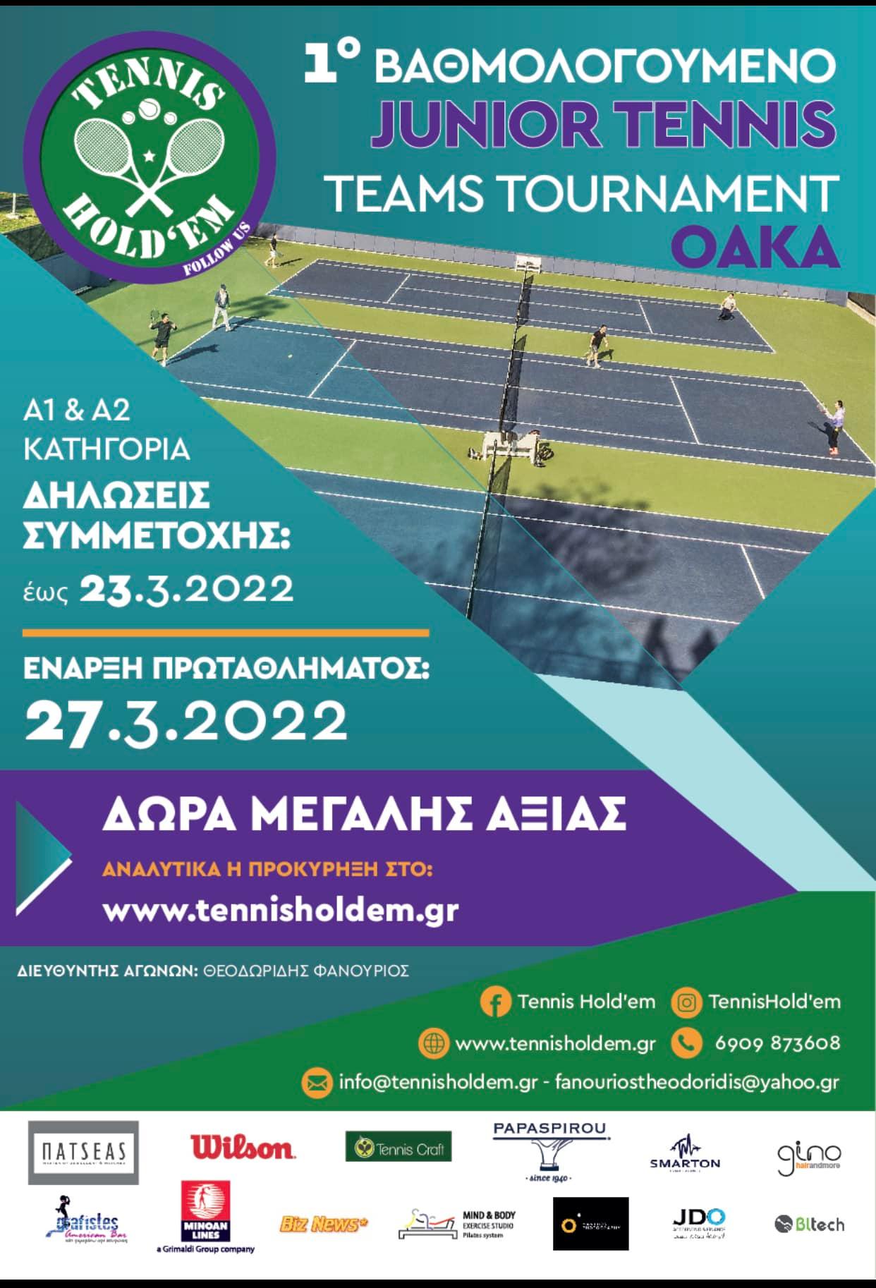 1ST JUNIOR TEAMS TOURNAMENT BY TENNIS HOLDEM ΣΤΟ ΟΑΚΑ